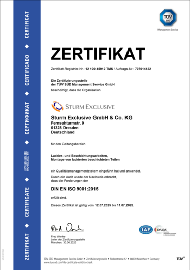 TÜV Zertifikat